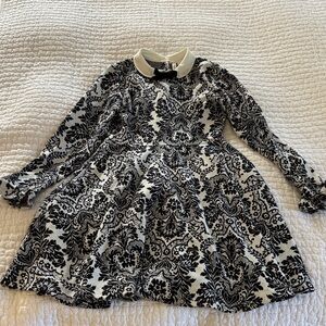 Janie and Jack Dress Girls 12 Holiday Winter Black White New Years